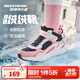 Skechers斯凱奇兒童秋冬休閑男女童二棉鞋輕質(zhì)加絨保暖靴405222L/302583L 女童/黑色/白色/粉紅色/BKWP 34
