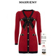 MAXRIENY財閥千金針織裙蝴蝶結小香風(fēng)連衣裙氣質(zhì)顯瘦短裙 宮墻紅 L 03