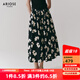 艾諾絲雅詩(shī)【商場(chǎng)同款】夏季新品100%棉碎花半身裙長(cháng)裙大裙擺40413595 黑底米花 S