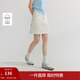茵曼法式高腰牛仔短裙2025夏季女裝新款顯瘦a字包臀裙 珍珠白 L