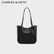 CHARLES&KEITH大容量通勤單肩托特包子母包生日禮物送女友CK2-30782647 Black黑色 M