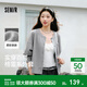 森馬（Semir）外套女春短款圓領(lǐng)拼接條紋寬松落肩刺繡針織衫2026新款通勤夾克 中花灰00510 M