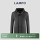 藍豹（LAMPO）秋冬新款商務(wù)休閑夾克男士連帽中長(cháng)款素面茄克外套 中灰素面 3XL (54)