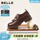 百麗（Belle）英倫風(fēng)流蘇牛皮樂(lè )福鞋女2026春新質(zhì)感舒適厚底單鞋B3030AM6預售 棕色 37 (235mm)