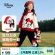 迪士尼寶寶（Disney Baby）女童加絨套裝兒童衛衣衛褲中小童裝春季保暖休閑運動(dòng)套 紅色 110