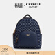 蔻馳（COACH）奧萊女士女包經(jīng)典標志丹寧布牛仔COURT背包大容量 IM/丹寧藍色/天然色