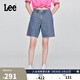 Lee涼涼褲25新品經(jīng)典五袋款設計輕薄天絲女百慕大牛仔短褲顯瘦潮