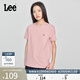 Lee標準版圓領(lǐng)印花小Logo男女同款短袖T恤休閑潮流LUT0053984LE 粉色（尺碼偏大，拍小一碼） L