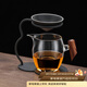 尚言坊茶漏茶濾茶具配件黑陶茶濾網(wǎng)一體玻璃公道杯泡茶神器茶葉過(guò)濾器 6葫蘆過(guò)濾組+念知公道杯