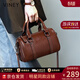 viney新款牛皮手提包包女包品牌斜挎包生日禮物送女友老婆老婆 【咖啡色】實(shí)用高檔單肩包 時(shí)尚輕奢百搭休閑波士頓枕頭包