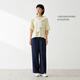 MUJI 女式 漢麻混牛仔直筒褲女款褲子休閑褲女裝26年夏季BE21AA6S 藏青色 S (155/62A)
