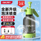 得力（deli）洗車(chē)泡沫噴壺 高氣壓手持噴水壺家車(chē)多場(chǎng)景雙噴頭增泡神器綠色2L