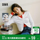 森馬（Semir）長(cháng)袖T恤女短款提花刺繡2025秋純棉蕾絲花邊修身開(kāi)衫109725101014