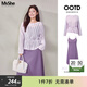 MsShe【氣質(zhì)高級感套裝】大碼女裝2026春裝胖mm針織衫吊帶連衣裙 【上衣+連衣裙】風(fēng)信紫色現貨 XL