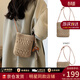 viney編織包包女包品牌斜挎包單肩小包生日禮物送女友老婆 【杏色】高檔實(shí)用度假休閑沙灘包 時(shí)尚輕奢洋氣手機包棉線(xiàn)包