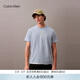 Calvin KleinJeans夏季男士簡(jiǎn)約字母休閑潮流ck做舊凈色純棉內搭短袖T恤上衣 CFF-星藍 S