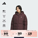 adidas暖芯羽絨服 美拉德保暖鴨絨連帽面包服休閑女冬阿迪達斯   暗棕色   XL