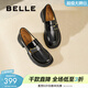 百麗（Belle）時(shí)尚飾扣樂(lè )福鞋女平跟通勤單鞋B7X1DAA5預售 黑色 37 (235mm)