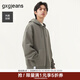 gxgjeans男裝衛衣加絨加厚美式學(xué)院風(fēng)寬松大口袋連帽外套25年春新品 灰綠 L (175)