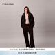 Calvin KleinJeans秋冬女士提花織帶抽繩腰c(diǎn)k抓絨休閑運動(dòng)褲衛褲針織長(cháng)褲