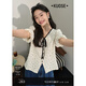 闊色（kuose）杏色波點(diǎn)襯衫氣質(zhì)小衫2025夏季新款女娃娃衫設計感短款上衣 杏色 S