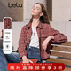 百圖（betu）女裝2026年春季新年穿搭襯衫紅格子薄款休閑襯衫式外套女2601T30 紅色 S （紅色預售03/28發(fā)貨）