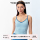 The Blender【專(zhuān)區特惠】撞色羅紋V領(lǐng)吊帶無(wú)縫針織背心固定胸墊 霧藍 M