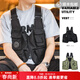 馬登工裝多口袋機能戰術(shù)馬甲戶(hù)外無(wú)袖坎肩攝影釣魚(yú)兩用挎包外套男 黑色 均碼