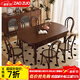 早作中古風(fēng)可伸縮折疊餐桌椅組合法式全純實(shí)木小戶(hù)型美式家用可變圓桌 1.5m伸縮餐桌全實(shí)木胡桃色
