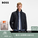 雨果博斯BOSS 男士26年春季新款可收納連帽軟殼面料拉鏈夾克 404-深藍色 M (48)