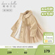 戴維貝拉（DAVE＆BELLA）女寶寶風(fēng)衣兒童網(wǎng)紗拼接外套春季新款小童上衣女童衣服幼童外衣 卡其色【現貨】 100 cm（建議身高90-100cm）