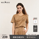 謎底寬松T恤短袖女2024春季新款學(xué)院風(fēng)立體繡花圓領(lǐng)上衣241MT0135 拿鐵色 M