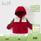 戴維貝拉（DAVE＆BELLA）男童連帽外套男寶寶上衣秋冬裝新款童裝洋氣兒童外衣女童服飾 紅色【加絨款】DB3241555 140 cm（建議身高130-140cm）