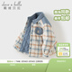 戴維貝拉（DAVE＆BELLA）兒童夾棉襯衫冬裝新款男童棉服男寶寶保暖上衣休閑小童襯衣 格子【現貨】 120 cm（建議身高110-120cm）