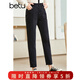 betu百圖女裝秋季牛仔褲高腰九分褲子老爹褲哈倫褲女2208T73 深灰 M