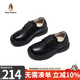 暇步士（Hush Puppies）童鞋男童皮鞋軟底兒童黑色英倫風(fēng)校園表演真皮男孩大童演出鞋子 HP3394黑色真皮材質(zhì) 36
