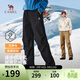 駱駝男裝秋冬新款休閑褲寬松直筒工裝褲加絨保暖抗靜電M15CK14035