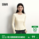 森馬（Semir）森柔|針織衫女冬季花邊刺繡緊身2025新款少女感顯瘦套頭毛衫 奶白10501 XL