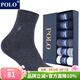 POLO6雙\盒官方正品棉襪子男士春夏薄款商務(wù)皮鞋襪正裝中筒襪大碼男襪 型號【8275】深灰色六雙 均碼 40-44
