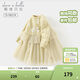 戴維貝拉（DAVE＆BELLA）兒童毛衣連衣裙小童針織裙女童網(wǎng)紗裙寶寶公主裙幼兒裙子春季新款 鵝黃色【現貨】 90 cm（建議身高80-90cm）