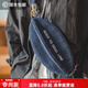 馬登工裝 美式復古牛仔帆布包丹寧字母橄欖包通勤大容量單肩包男潮 牛仔藍 均碼（34*13.5*13.5）cm