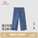 英氏（YEEHOO）【商場(chǎng)同款】?jì)和澴铀募九瘡凸排Ｗ醒澕兠拗写笸畬氶L(cháng)褲 牛仔藍 150 cm