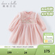 戴維貝拉（DAVE＆BELLA）春秋裙子女童連衣裙兒童公主裙洋氣周歲禮服女寶寶童裝春裝衣服 淺粉色【現貨】 120 cm（建議身高110-120cm） cm（建議身高110-120cm）