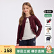 暇步士（Hush Puppies）【學(xué)院風(fēng)】童裝兒童女大童秋季新款簡(jiǎn)約舒適百搭假兩件針織衫 波爾多紅 170 cm