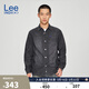 Lee商場(chǎng)同款25新品舒適版翻領(lǐng)黑灰色男長(cháng)袖牛仔襯衫 黑灰色 L