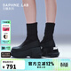 DAPHNE LAB洋氣小短靴【明星同款】方糖厚底襪靴女 復古時(shí)尚切爾西彈力靴 經(jīng)典黑【博主同款】 9.5cm 39