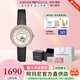 EMPORIO ARMANI阿瑪尼阿瑪尼手表女士新款摩天輪滿(mǎn)天星鏤空機械腕表新年禮物女友 黑皮百搭AR60066