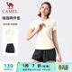 駱駝（CAMEL）跑步健身兩件套女休閑防走光短褲套裝 Y23BA4L0030B5 淡月黃 L