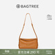 BAGTREE【明星同款】包包樹(shù)奶盒包植鞣皮單肩斜挎腋下通勤Hobo枕頭女士包 焦糖色-小號【雙磁吸款】 高級小眾
