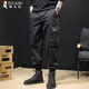 啄木鳥(niǎo)（TUCANO）美式純棉工裝褲子休閑褲男士春秋季大碼胖子束腳褲時(shí)尚潮男褲 黑色 XL 【適合145-160斤】